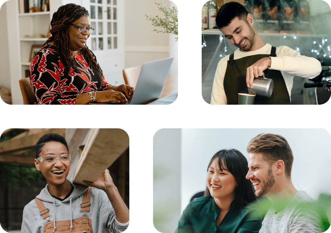 collage of workers in diverse industries